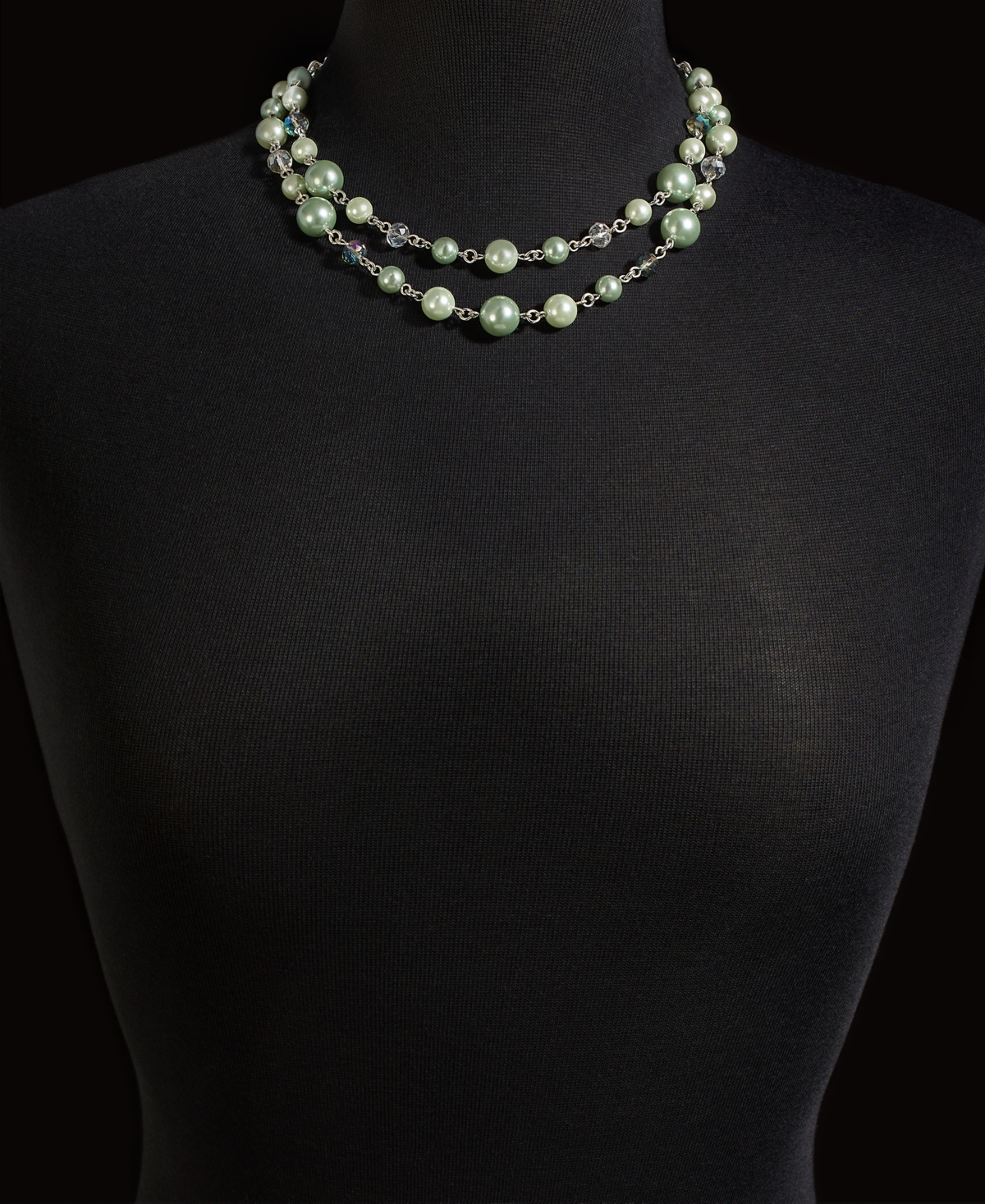 Shop Charter Club Silver-tone Beaded Layered Necklace, 18" + 2" Extender, Created For Macy's In Green