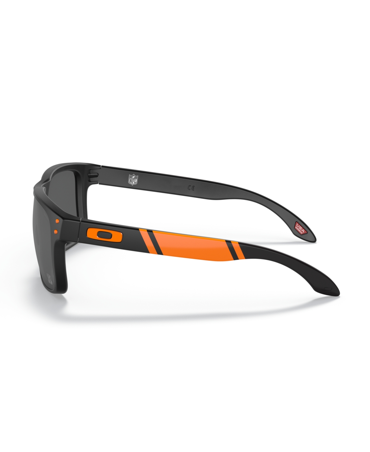 Oakley Holbrook Men's Sunglasses, Oo9102 Nfl Collection In Matte Black - Orange,gray