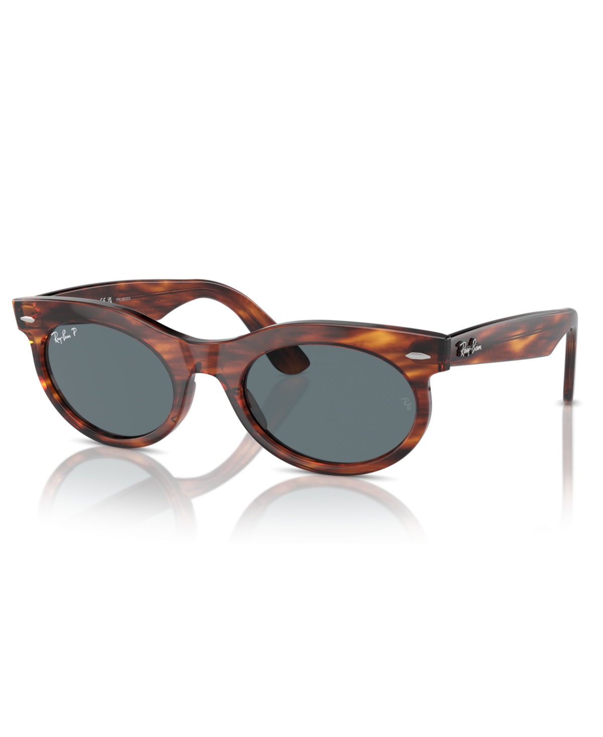 Shop Ray Ban Unisex Sunglasses, Wayfarer Oval Change Rb2242 Photochromic In Striped Havana