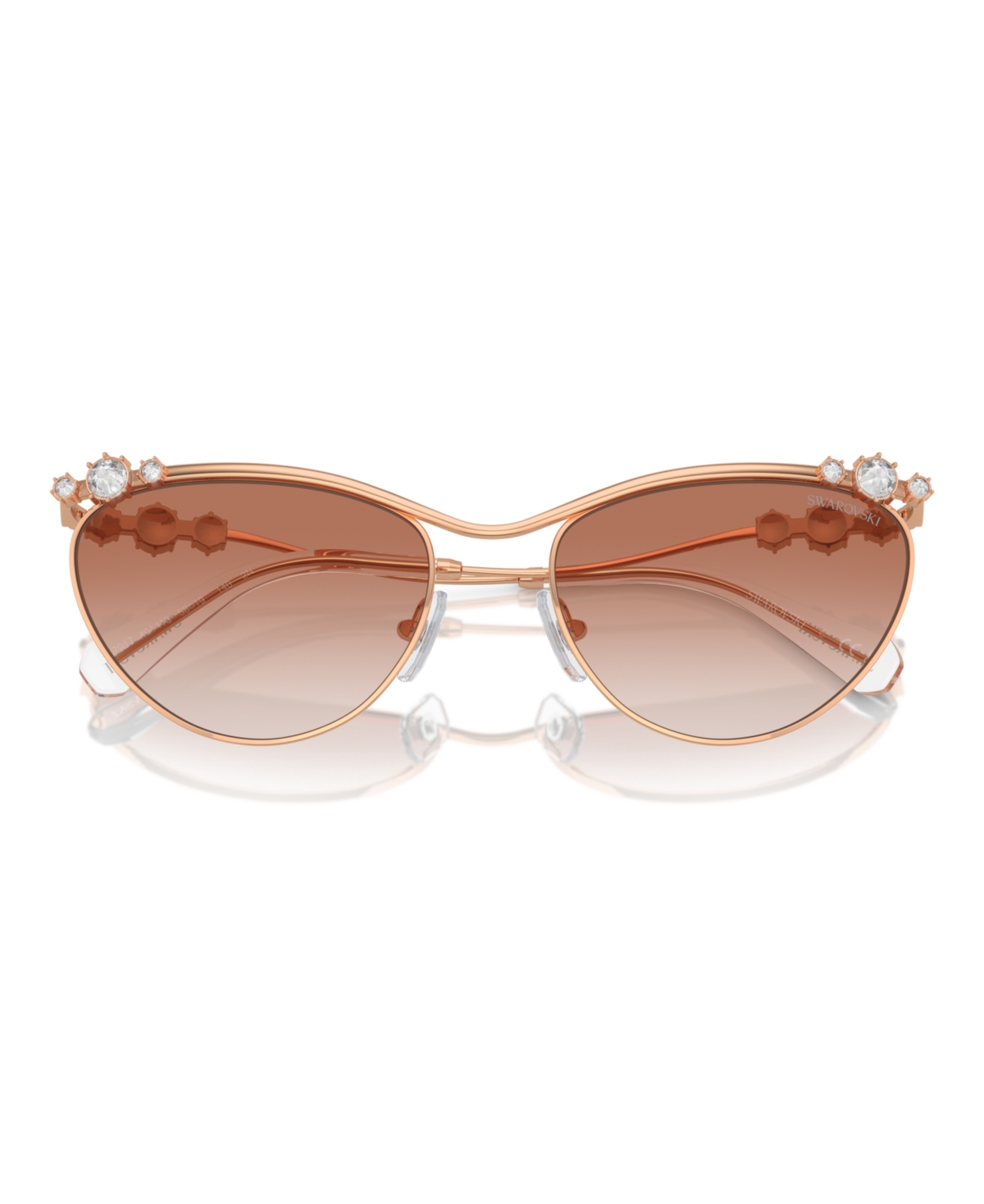 Swarovski Sk 7017 401413 58mm Womens Cat-eye Sunglasses In Rose Gold