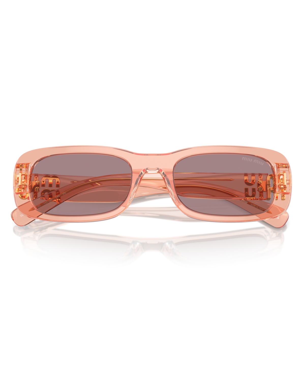 Miu Miu Womens Pink Mu 08zs Oval-frame Acetate Sunglasses In Noisette Transparent