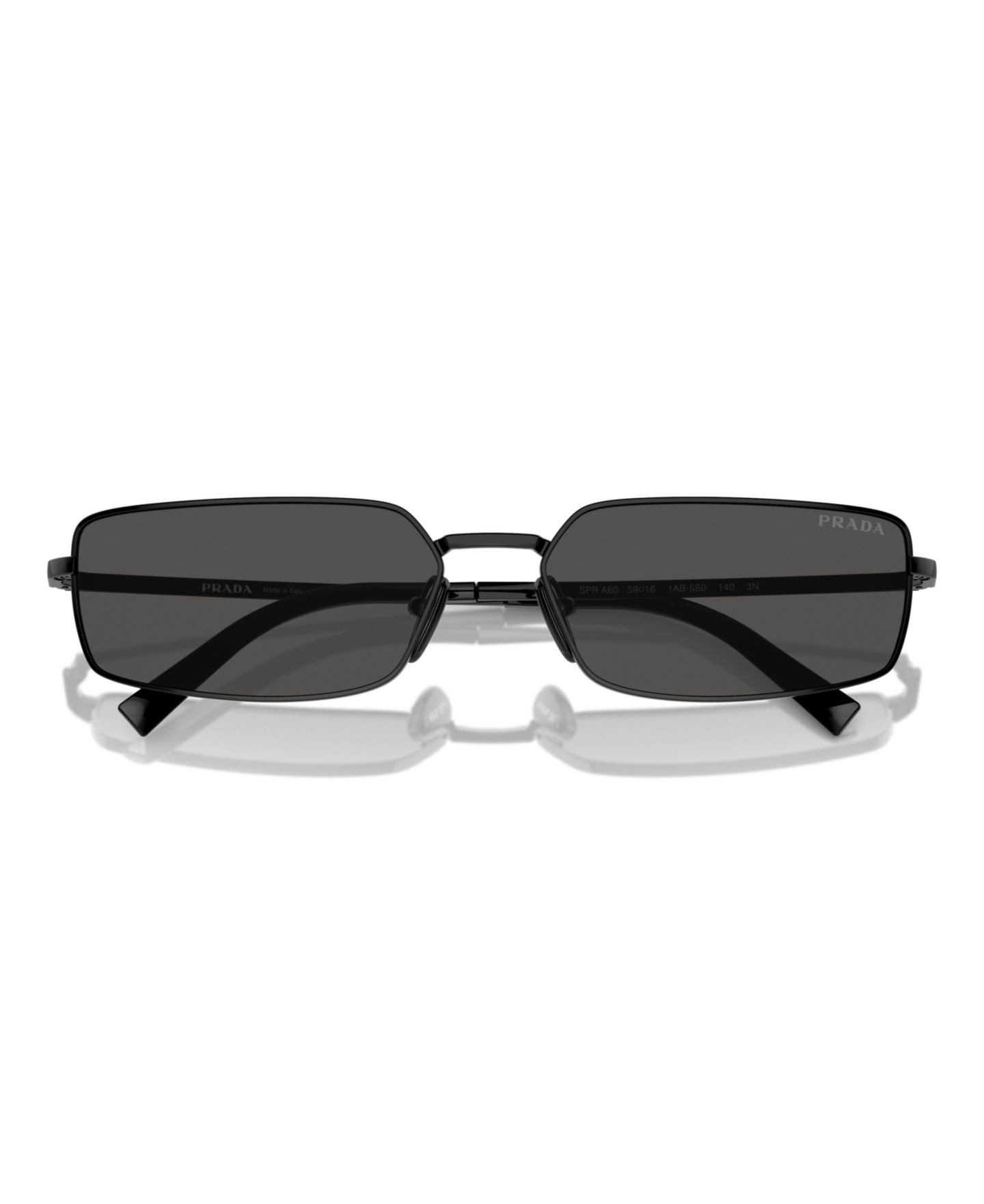 Женские солнцезащитные очки PRADA Signature Rectangular Sunglasses, PR A60S, цвет: Чёрный — фото 5