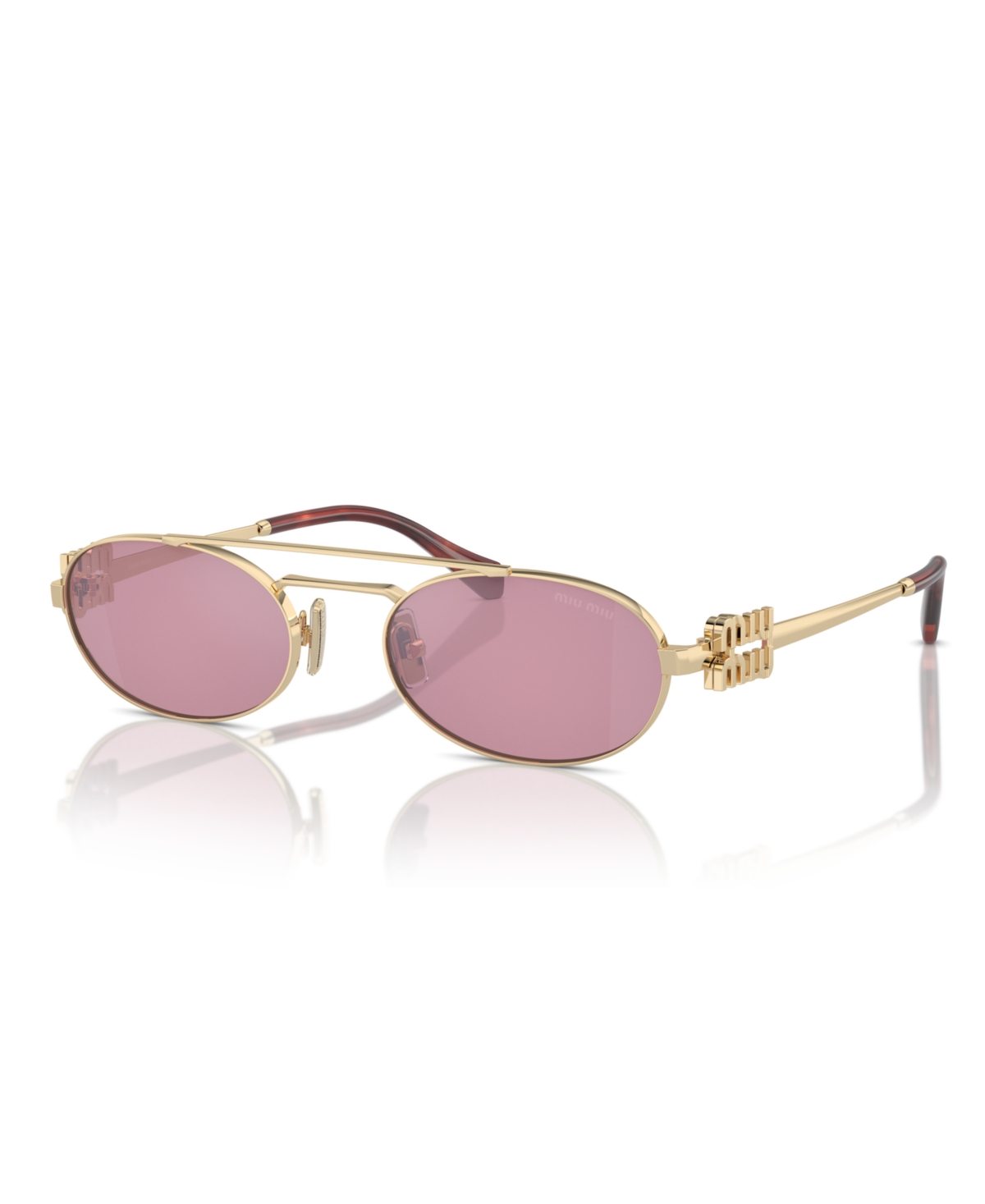 Shop Miu Miu Women's Sunglasses, Mu 54zs In Pale Gold,pink