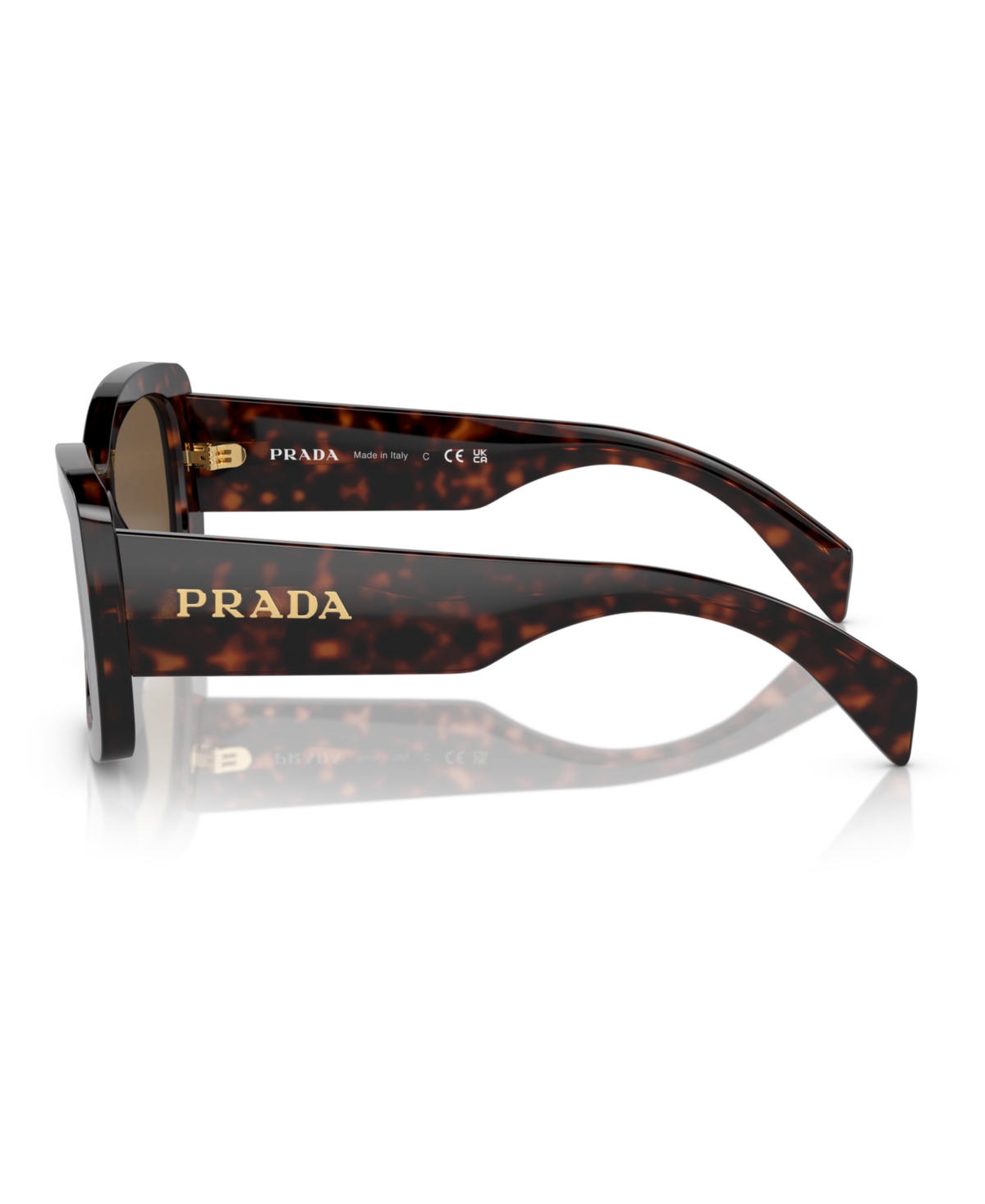 Prada Lettering Oval Women's Sunglasses, Pr A08s In Brown