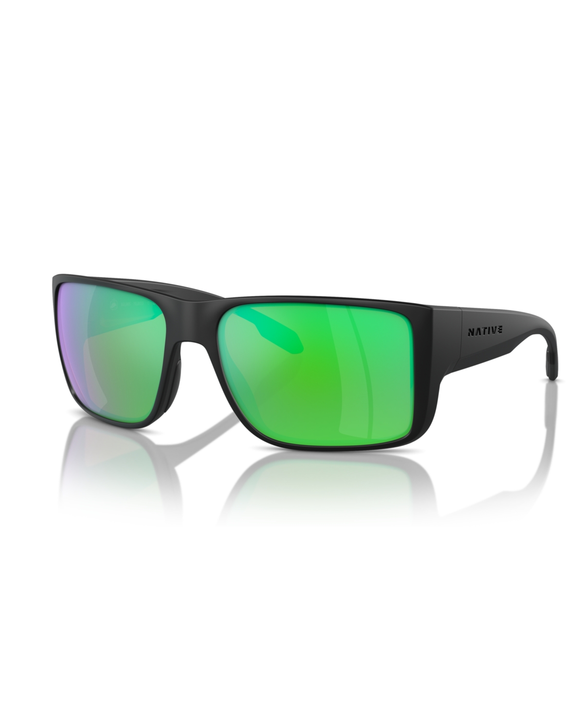 Native Eyewear Men's Polarized Sunglasses, Badlands Xd9045 In Matte Black,green