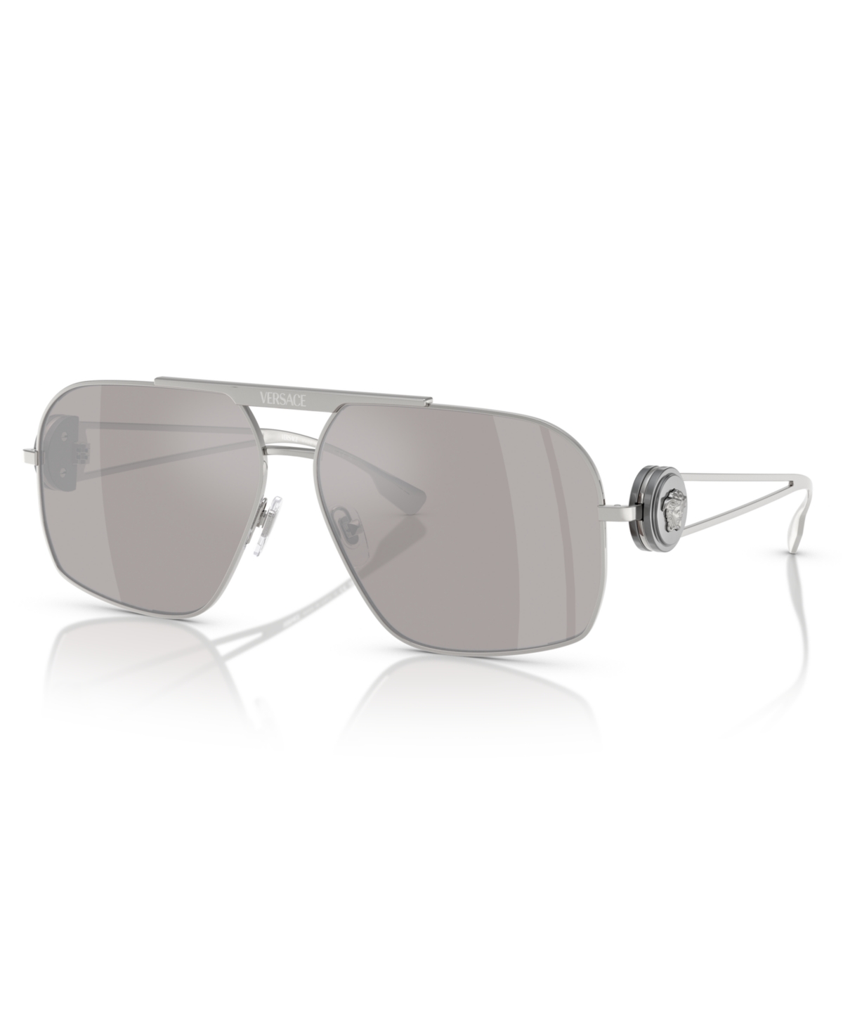 Versace Medusa Pilot-frame Sunglasses In Silver