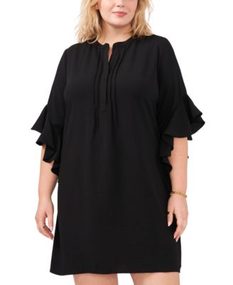 Vince Camuto - Plus Size 3/4-Sleeve Ruffle-Cuff Dress