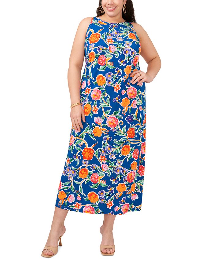 Vince Camuto Plus Size Floral Sleeveless Maxi Dress - Macy's