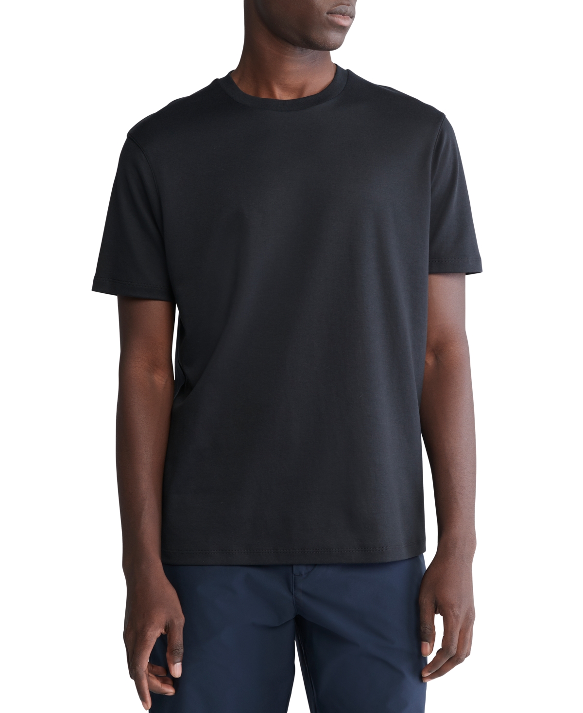 Shop Calvin Klein Men's Short Sleeve Supima Cotton Interlock T-shirt In Black Beauty