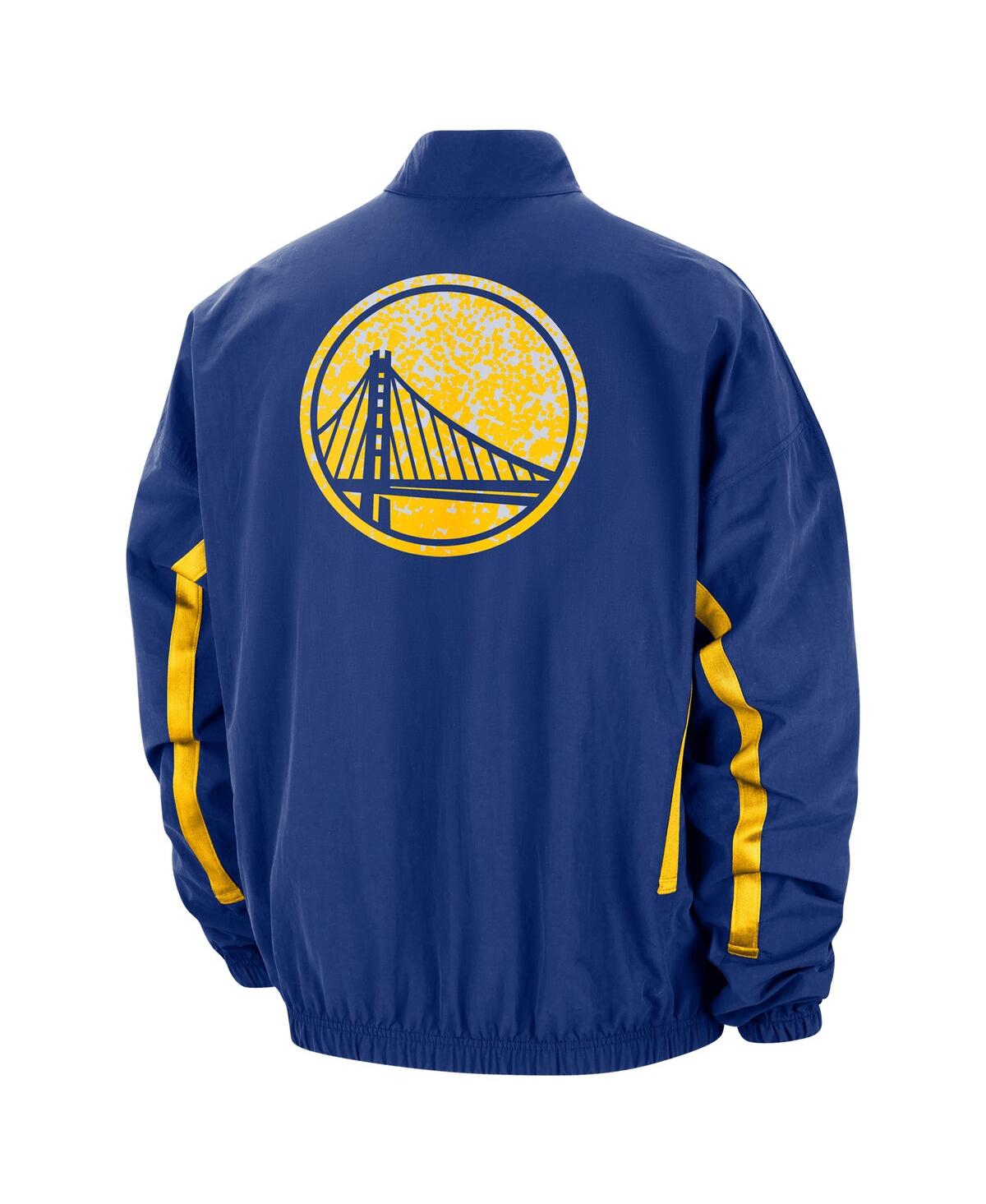 Men's NikeDistressed Golden State Warriors Courtside Vintage-Like Warmup Full-Zip Jacket - Royal