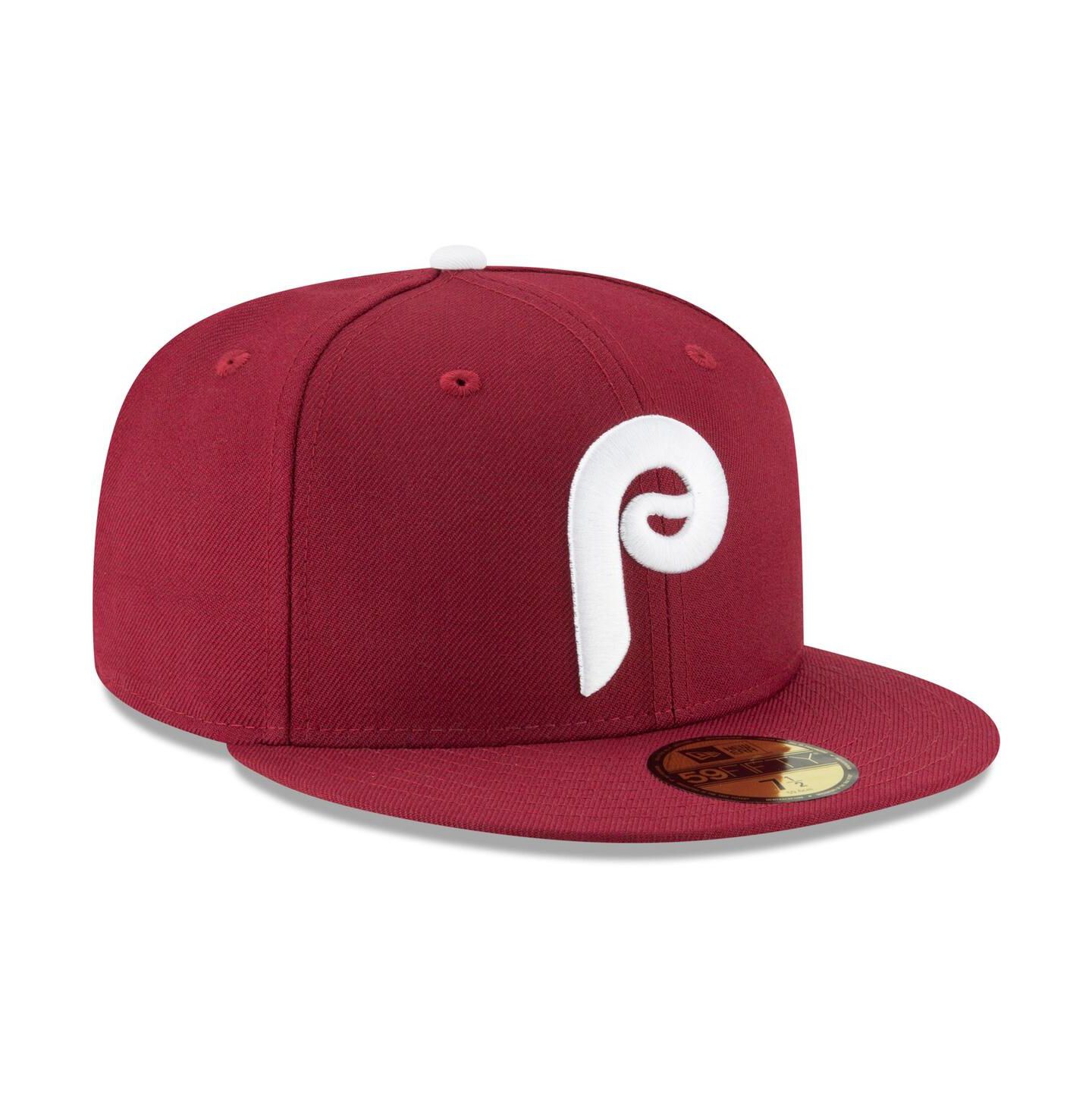 Мужская кепка New Era Maroon Philadelphia Phillies Cooperstown Collection Wool 59FIFTY Fitted Hat — фото 3