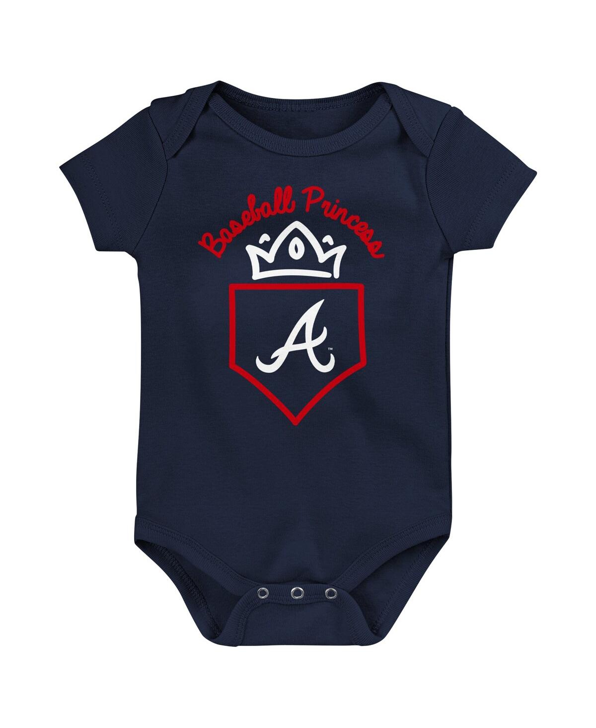 Baby Boys and Girls Fanatics Red, Pink Atlanta Braves Three-Pack Home Run Bodysuit Set - Red