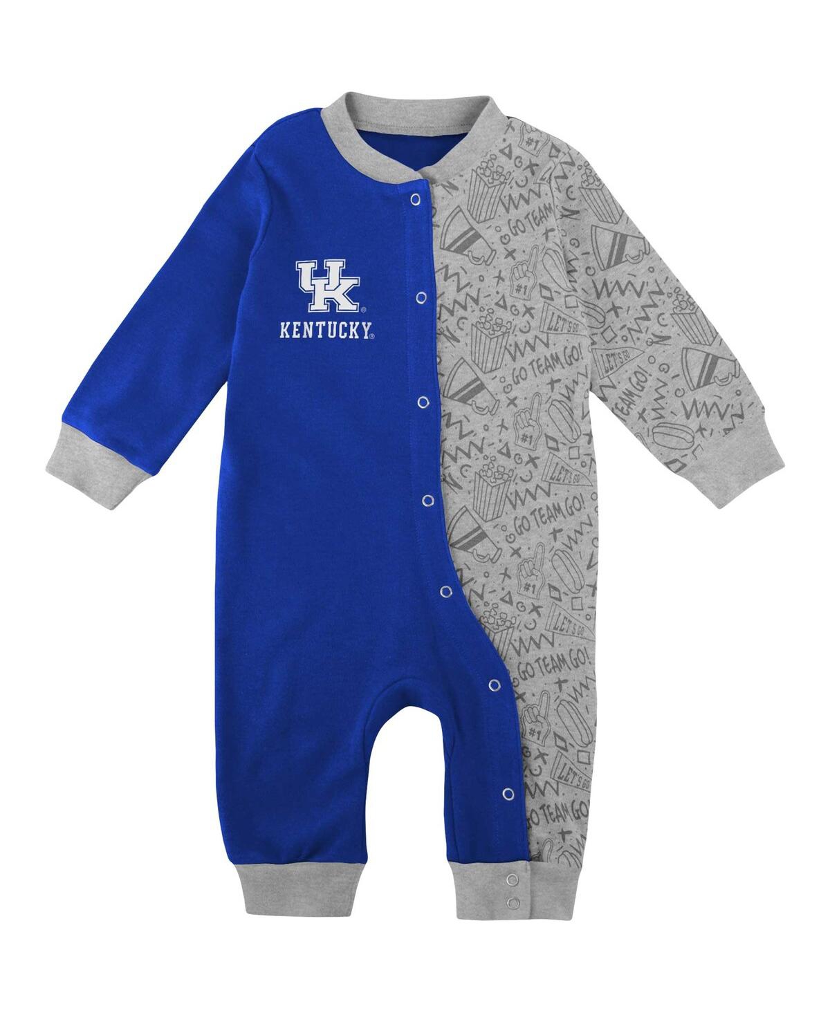 Outerstuff Newborn And Infant Boys And Girls Royal Kentucky Wildcats Playbook Two-tone Full-snap Jumper In Royal