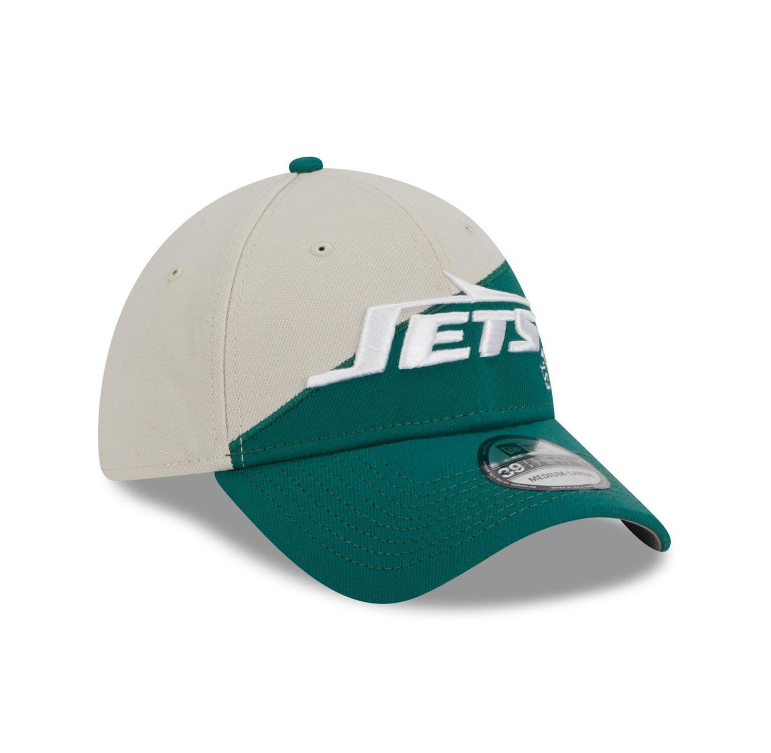 Men's Cream, Kelly Green New York Jets 2023 Sideline Historic 39THIRTY Flex Hat