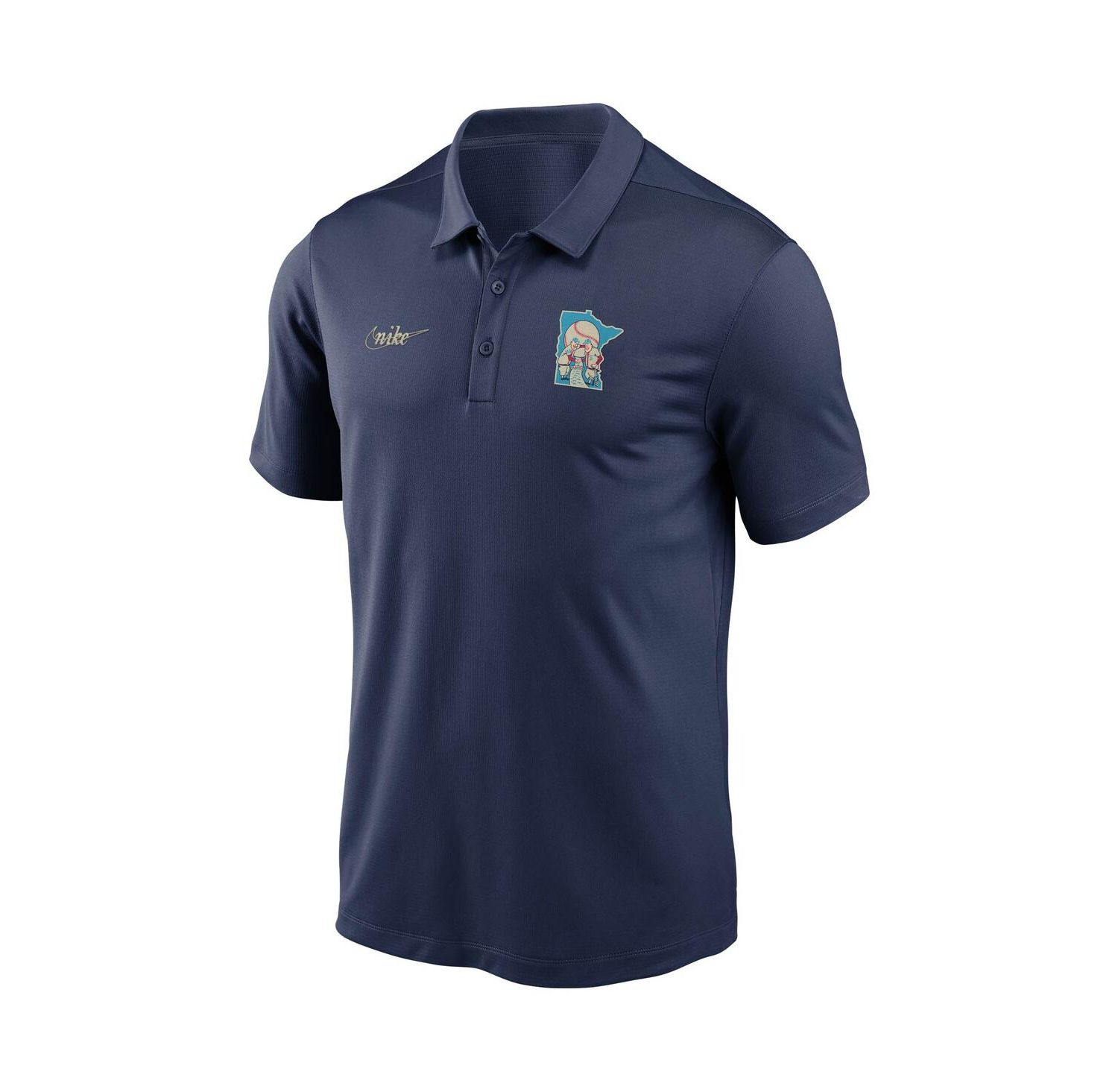 Men's Navy Minnesota Twins Cooperstown Collection Logo Franchise Performance Polo Shirt