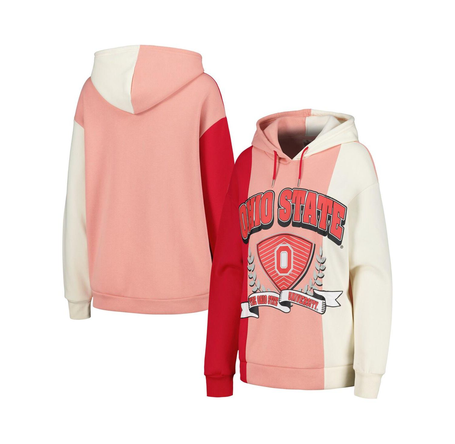 Women's Scarlet Ohio State Buckeyes Hall of Fame Colorblock Pullover Hoodie