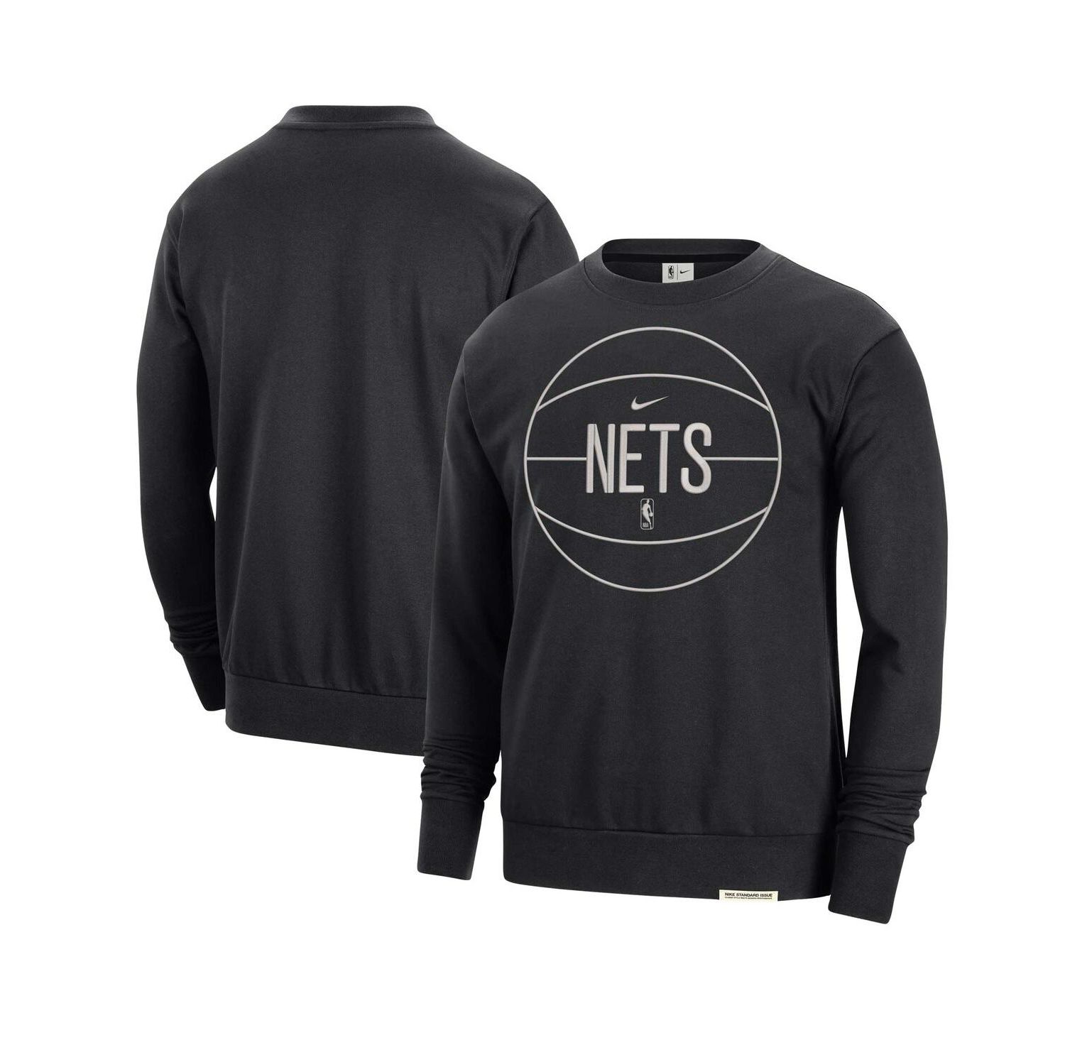 Men's Black Brooklyn Nets 2023/24 Authentic Standard Issue Travel Performance Pullover Sweatshirt
