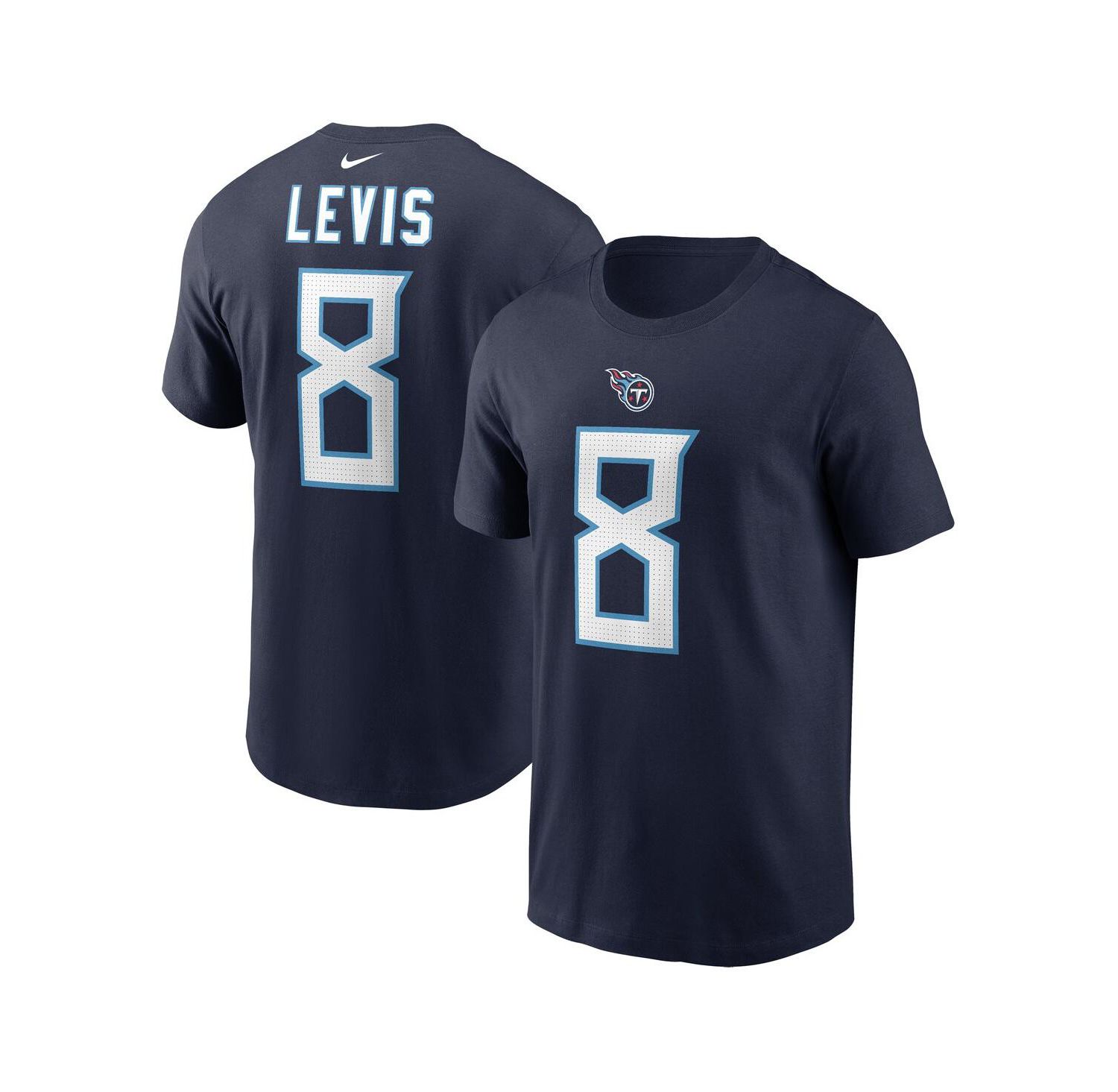 Men's Will Levis Navy Tennessee Titans 2023 NFL Draft Player Name and Number T-shirt