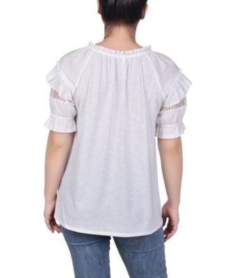 Women's Short Ruffled Sleeve Blouse