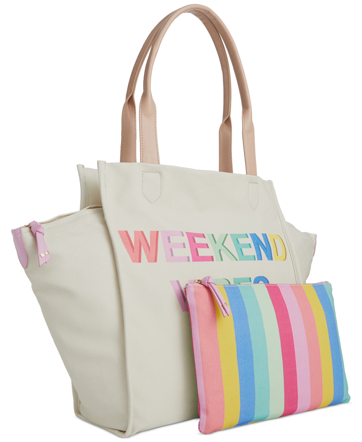 Shop On 34th Cynthiah Canvas Tote Bag, Created For Macy's In Ntrl Canvas,wkn