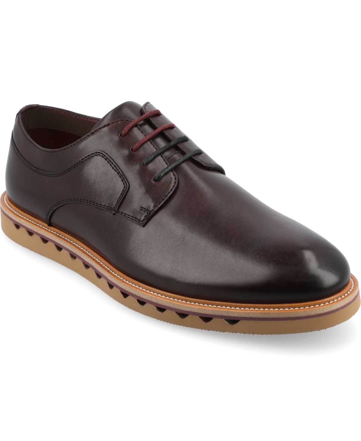 Men's William Tru Comfort Foam Plain Toe Lace-Up Derby Shoes - Cognac