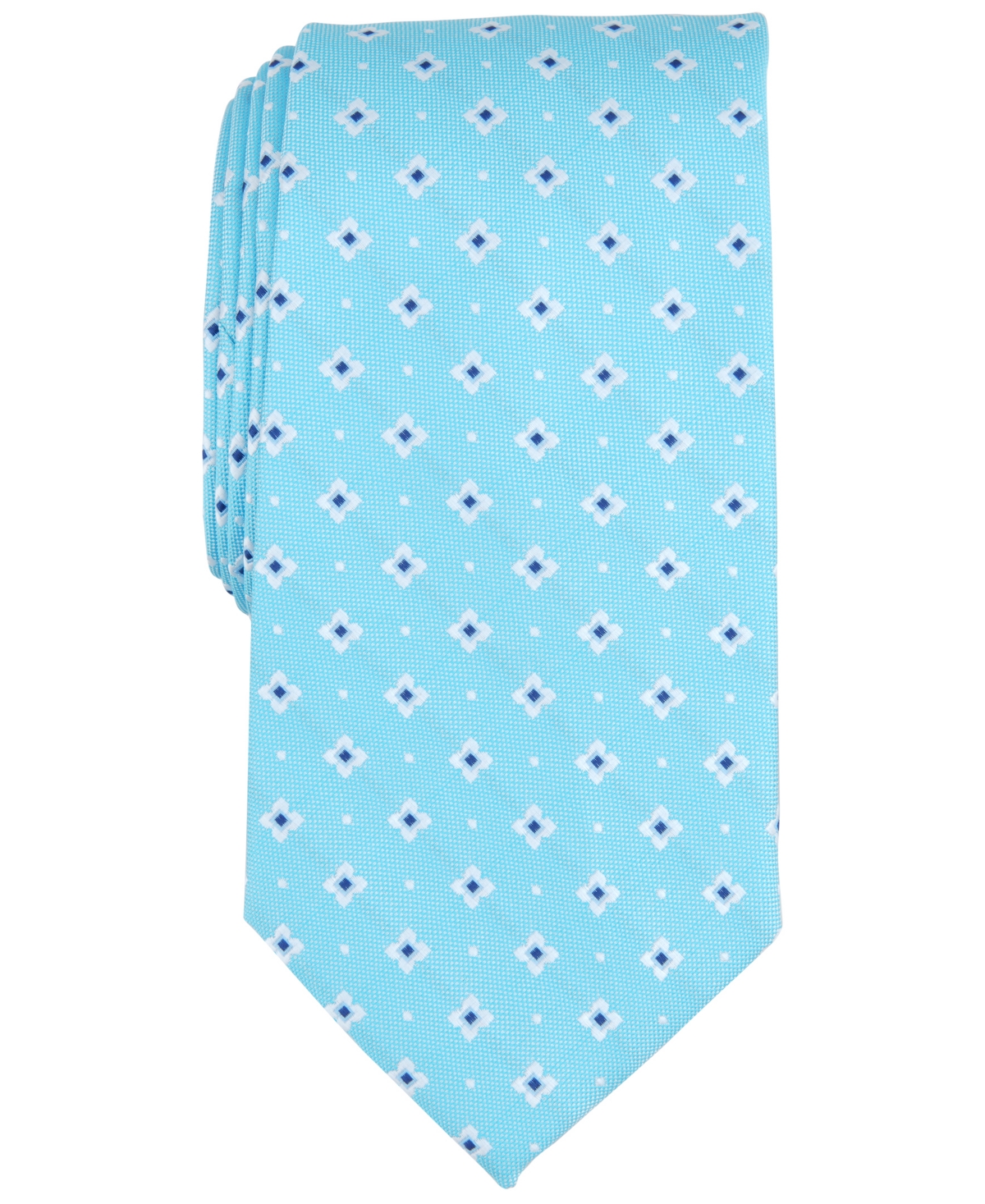 Club Room Men's Delaney Medallion Tie, Created For Macy's In Aqua