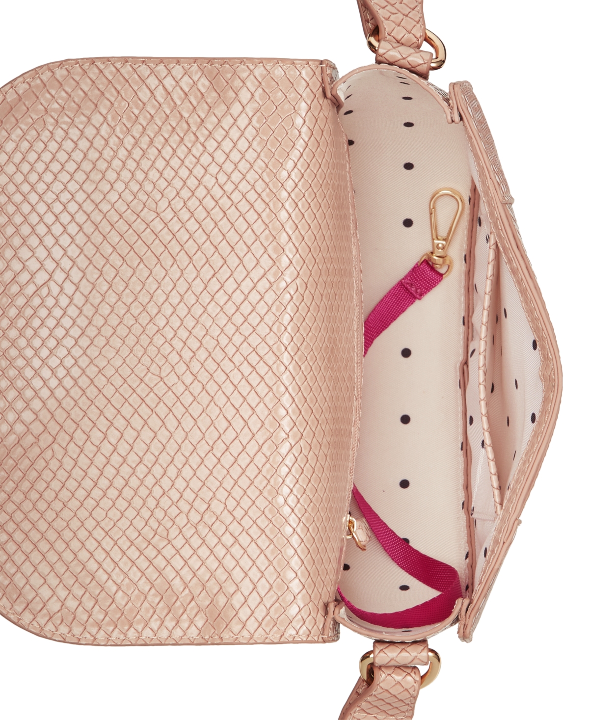 Shop On 34th Holmme Embossed Crossbody Bag, Created For Macy's In Peony Snake