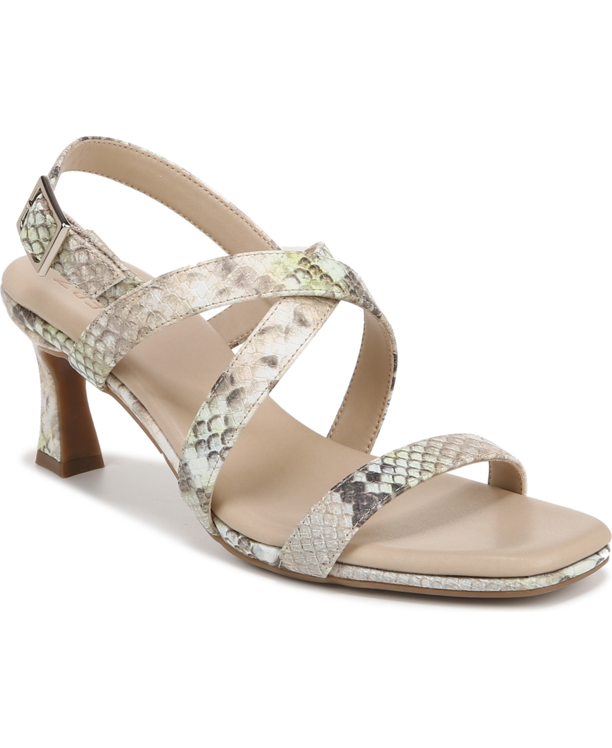 Naturalizer Kiki Dress Sandals In Lime Snake Print Faux Leather