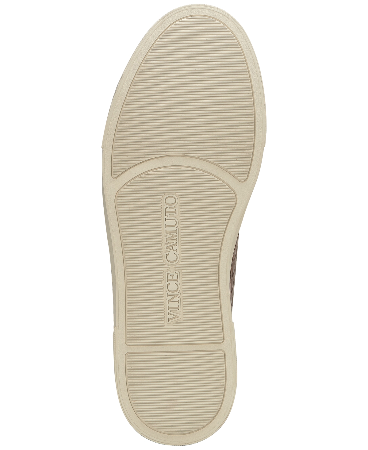 Vince Camuto Men's Raigan Leather Low-Top Woven Sneaker -Mocha