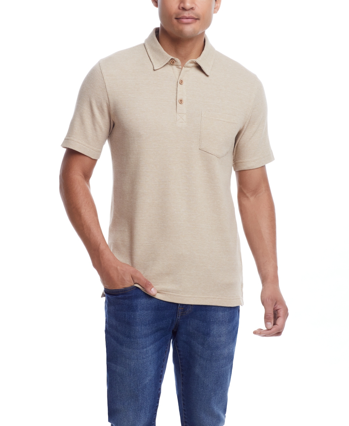Men's Short Sleeve Waffle Polo Shirt - Naval Academy