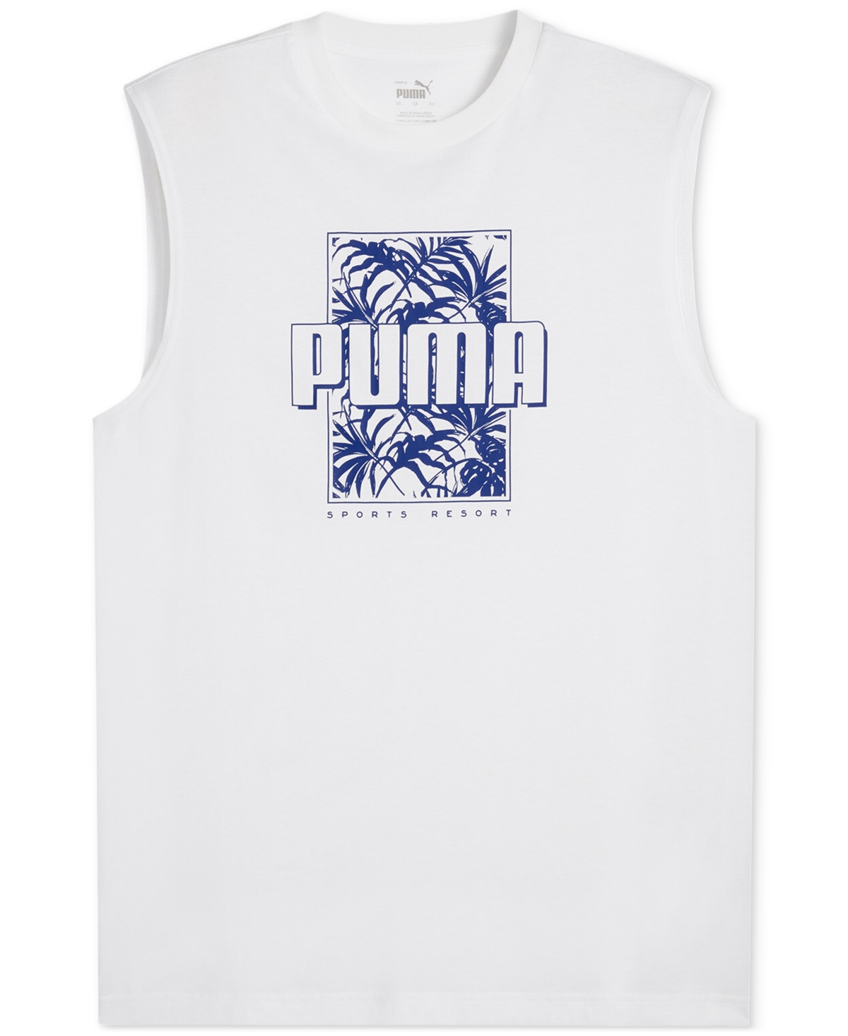 Shop Puma Men's Ess+ Palm Resort Logo Graphic Sleeveless T-shirt In  White