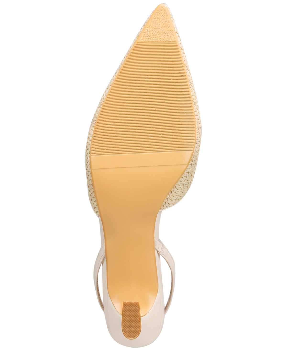 Vaila Shoes Women's Lynn Pointed-Toe Raffia Kitten-Heel Slingback Pumps Extended Sizes 9-14 -Leather