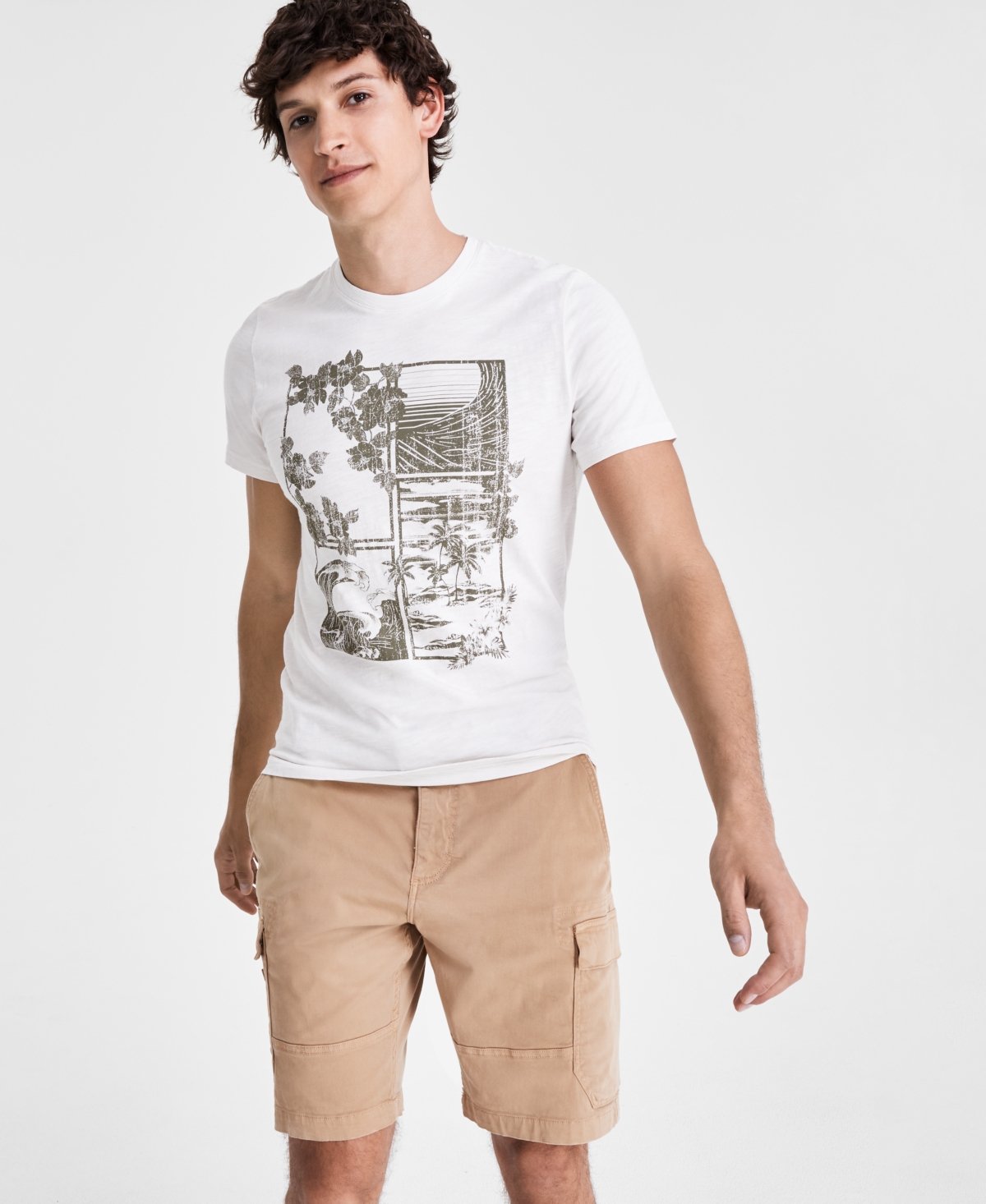 Men's Tropical Graphic Short-Sleeve T-Shirt - Dream Cloud Blu