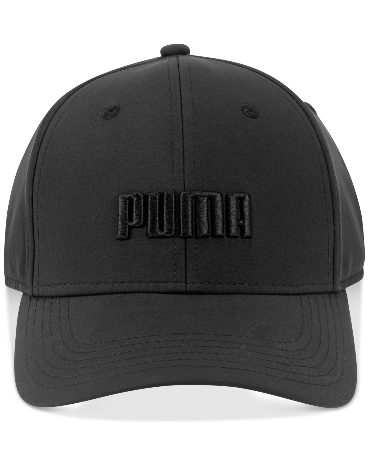 Shop Puma Men's Evercat Gains Logo Embroidered Stretch-fit Cap In Black