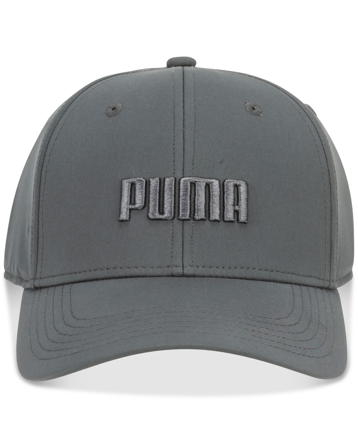 Shop Puma Men's Evercat Gains Logo Embroidered Stretch-fit Cap In Med Gray