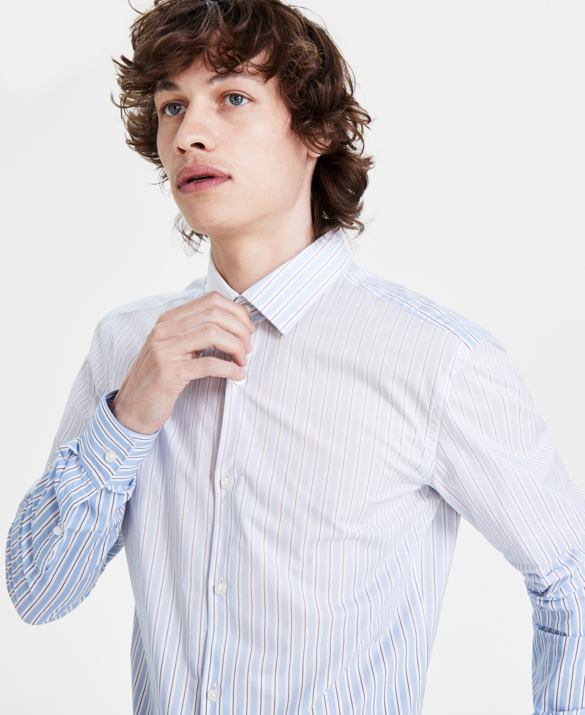 Hugo by Hugo Boss Men's Slim Fit Long Sleeve Button-Front Striped Shirt -bu
