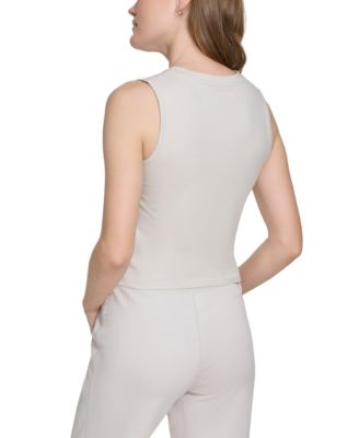 Women's Ruched Crewneck Logo Tank Top