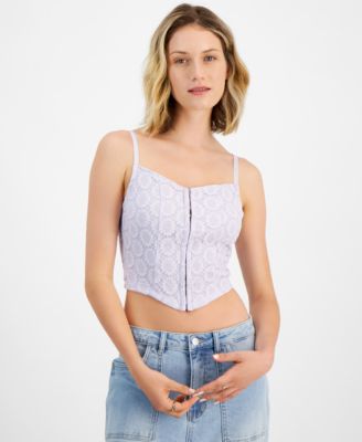 Madden Girl - Juniors' Lace Corset Sleeveless Top