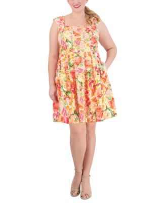 Vince Camuto - Plus Size Pleated-Strap Fit & Flare Dress