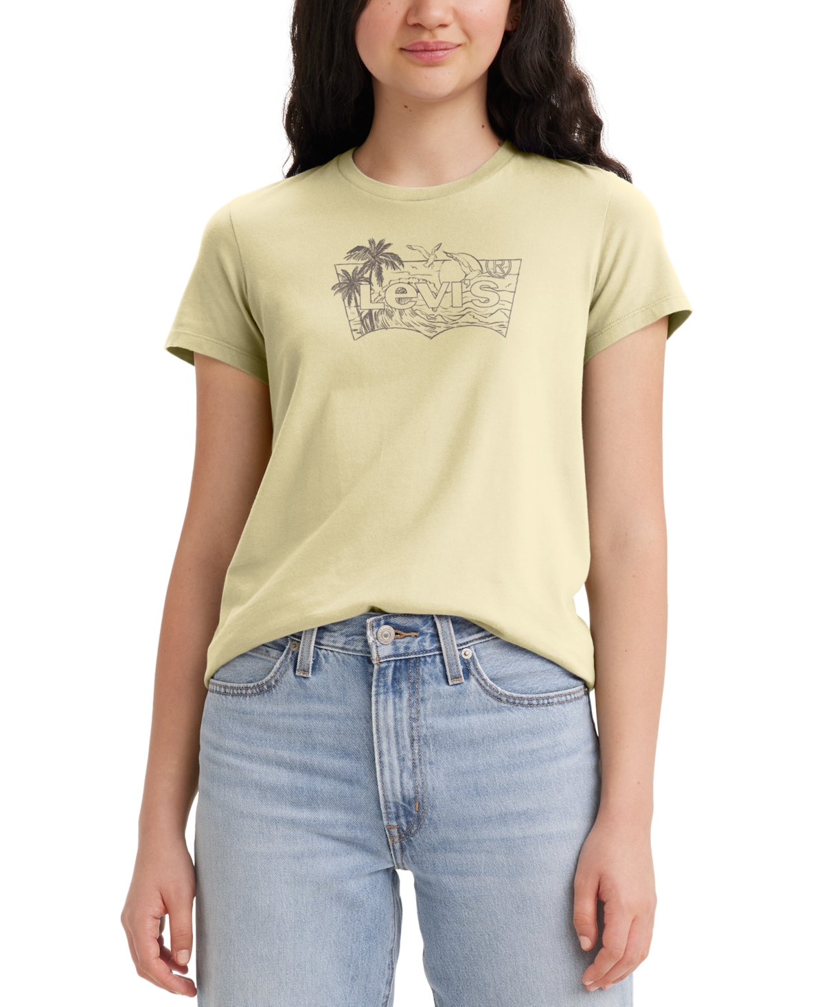 Levi's Trendy Plus Size Perfect Logo T-shirt In Each Sketch Anise Flower