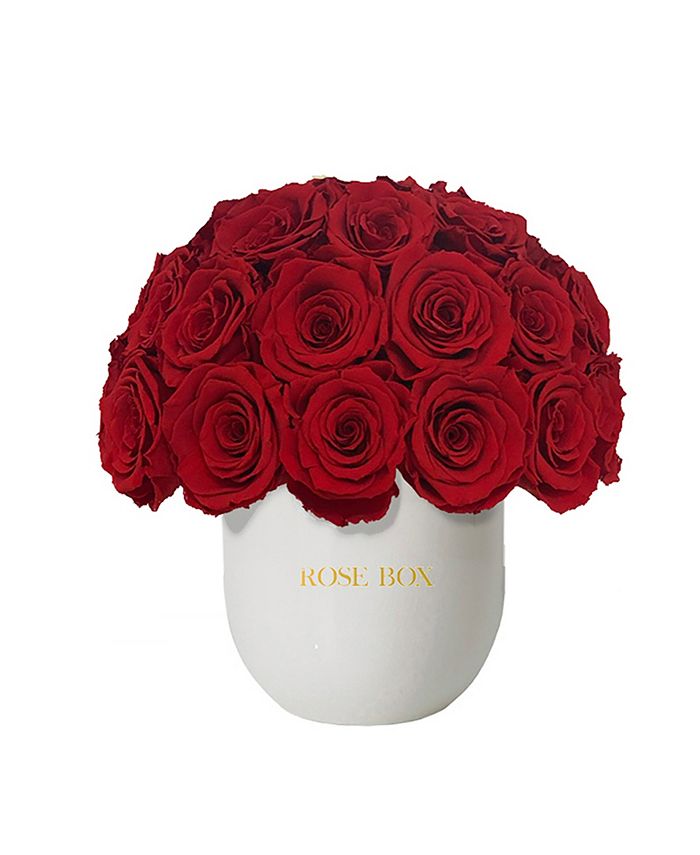 Rose Box NYC Half Ball of Long Lasting Preserved Real Roses in Classic ...