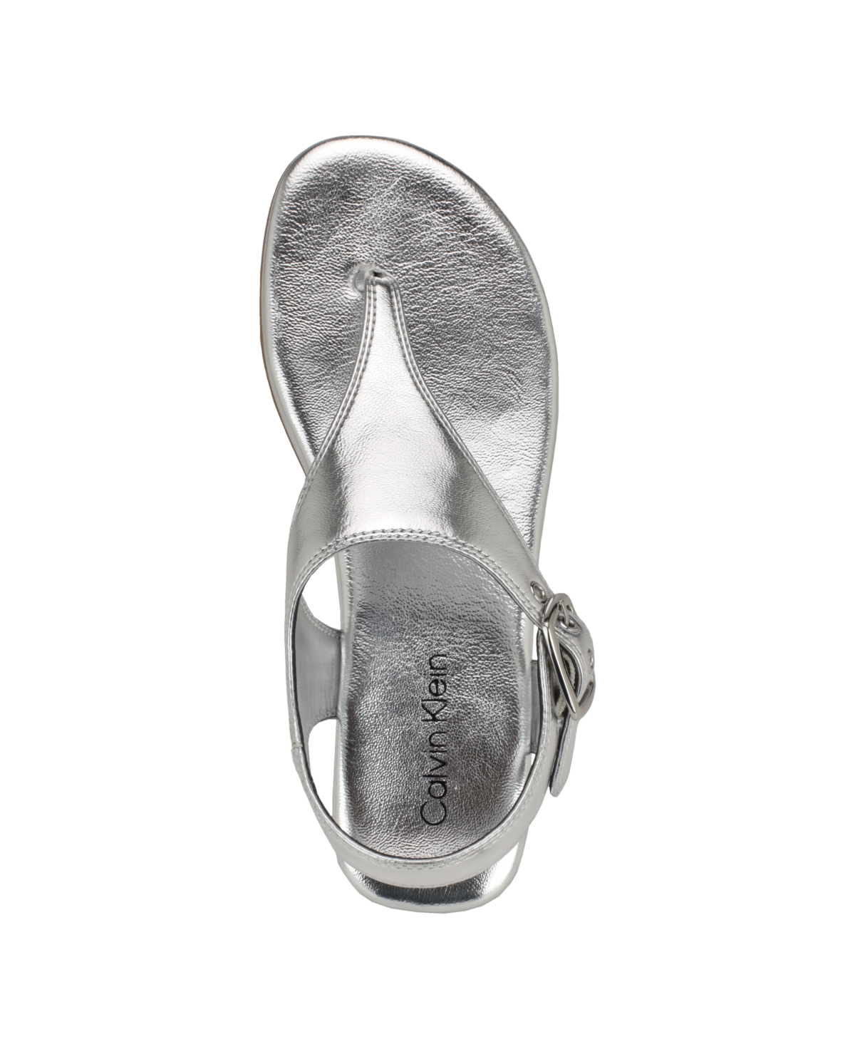 Calvin Klein Moraca Ankle Strap Sandal In Silver
