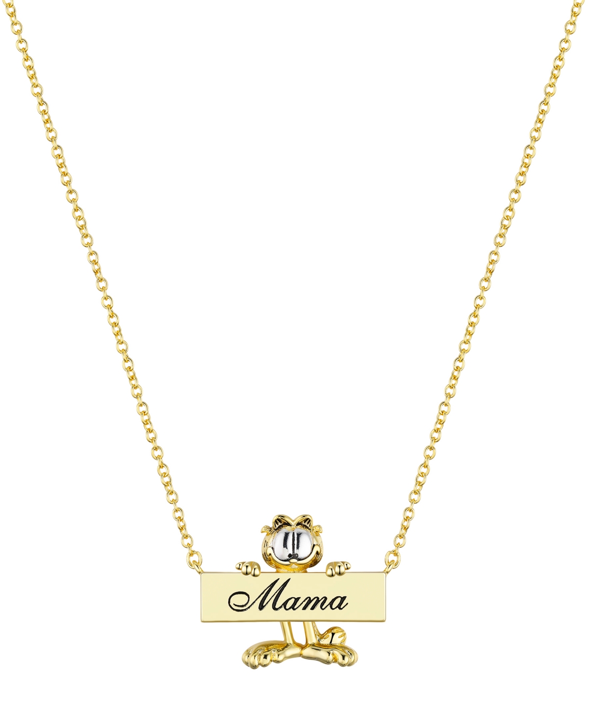 14K Gold Plated Garfield "Mama" Necklace - Gold