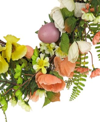 22" Ferns and Flowers Easter Wreath
