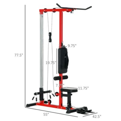 Cable Machine Lat Pull Down Machines with Flip-Up Footplate