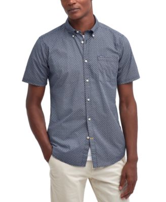 Barbour - Men's Tailored-Fit Textured Shell-Print Button-Down Shirt
