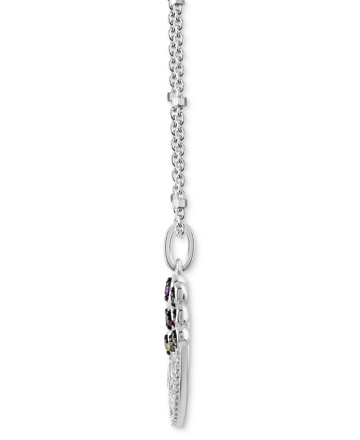 Shop Wonder Fine Jewelry Multi Gemstone (1/5 Ct. T.w.) & Diamond (1/20 Ct. T.w.) Up House 18" Pendant Necklace In Sterling Si In Sterling Silver
