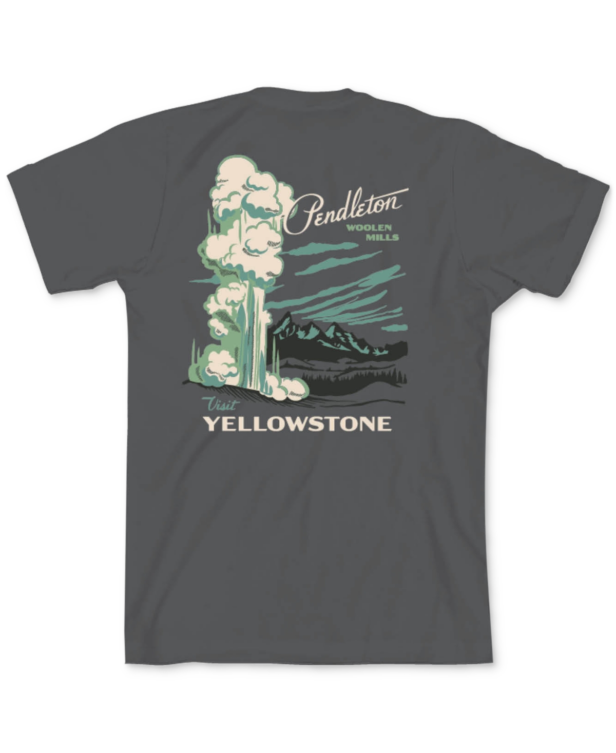 Pendleton Men's Yellowstone Graphic T-shirt In Heavy Metal,green