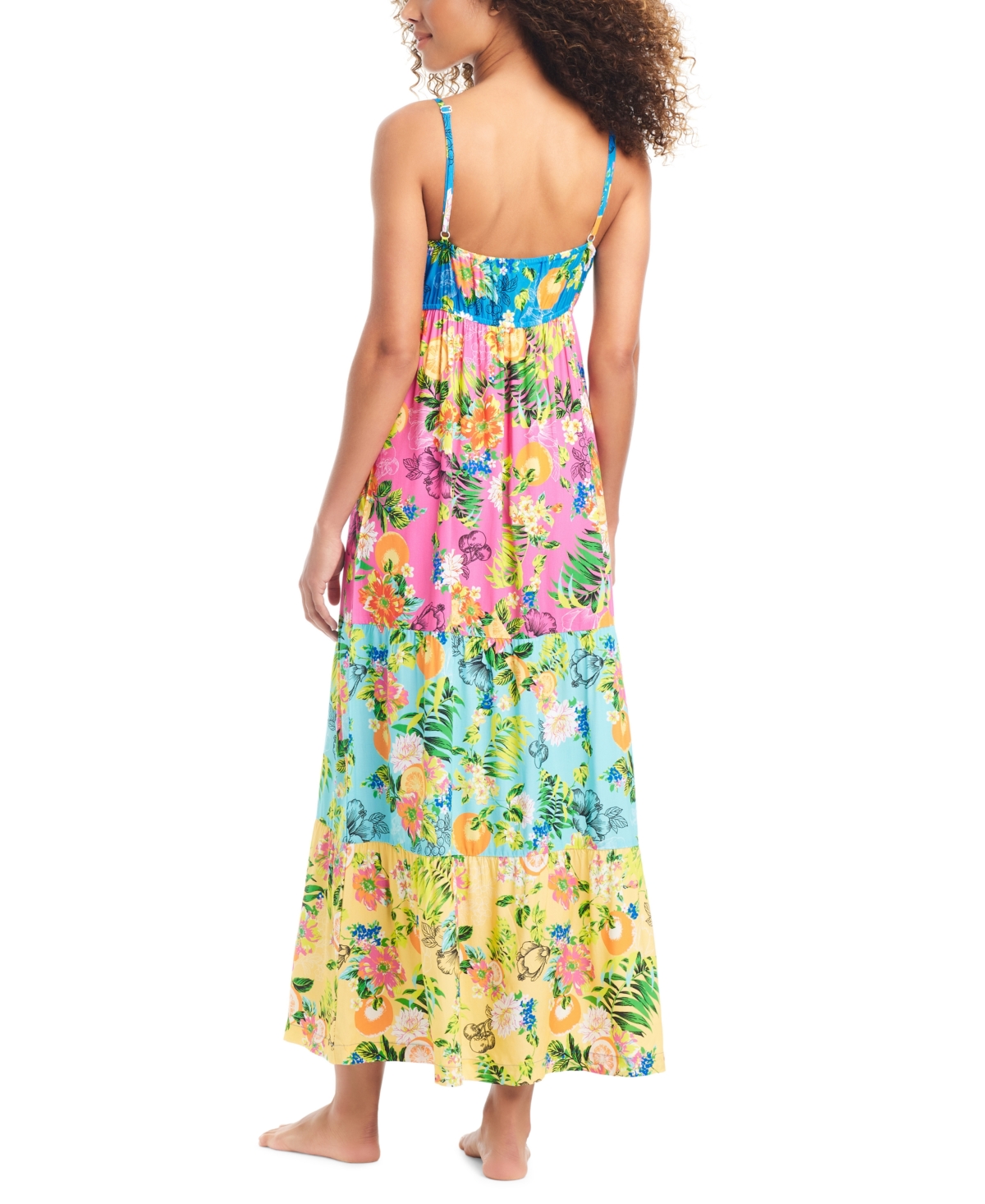 Shop Bar Iii Women's Tiered Printed Ruffle Cover-up Dress, Created For Macy's In Multi