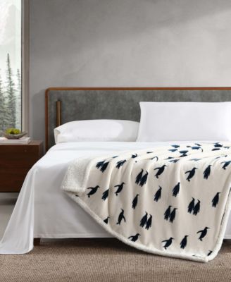 Emperor Penguin Print Sherpa Throw, 50" x 60"